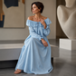 Abito lungo casual da donna con scollo a spalle scoperte