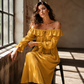 Abito lungo casual da donna con scollo a spalle scoperte