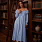 Abito lungo casual da donna con scollo a spalle scoperte