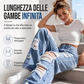 Jeans da donna a gamba larga strappati, pantaloni di denim a vita alta effetto vissuto
