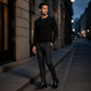 Camicia casual da uomo a maniche lunghe con collo Henley