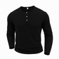 Camicia casual da uomo a maniche lunghe con collo Henley