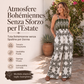Tuta da donna con stampa boho e arricciature