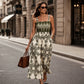 Tuta da donna con stampa boho e arricciature