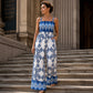 Tuta da donna con stampa boho e arricciature