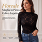 Camicia da donna elegante in pizzo a maniche lunghe
