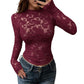 Camicia da donna elegante in pizzo a maniche lunghe