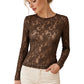 Camicia da donna elegante in pizzo a maniche lunghe