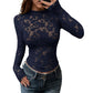 Camicia da donna elegante in pizzo a maniche lunghe