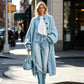 Cappotto lungo da donna in maglia grossa
