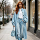 Cappotto lungo da donna in maglia grossa