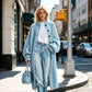 Cappotto lungo da donna in maglia grossa