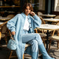 Cappotto lungo da donna in maglia grossa