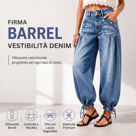 Jeans a botte elasticizzati a vita alta da donna