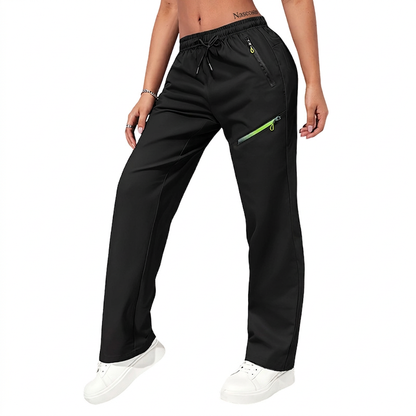 Pantaloni sportivi casual da donna con tasche con cerniera