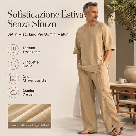 Set da 2 pezzi camicia casual e pantaloni da uomo