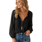 Top da donna in pizzo con maniche lunghe e scollo a V