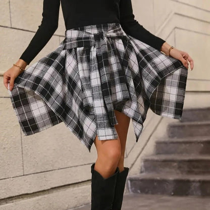 👗Gonna plissettata a quadri a vita alta da donna: elegante, femminile e valorizzante