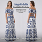 Abito da resort da donna con spalle scoperte, vita con cut-out e stampa di margherite