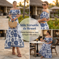Abito da resort da donna con spalle scoperte, vita con cut-out e stampa di margherite