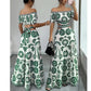 Abito da resort da donna con spalle scoperte, vita con cut-out e stampa di margherite