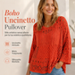 Maglione da donna in maglia uncinetto con scavi