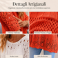 Maglione da donna in maglia uncinetto con scavi