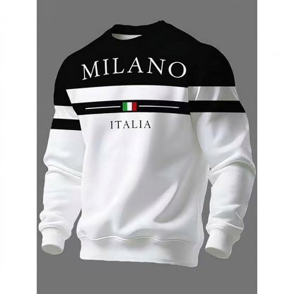 ⏰ Ultimo Giorno di Saldi – SCONTO 50% ✨Felpa da uomo con stampa Milano Italia