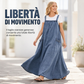 🔥SCONTO DEL 50%! 👗Abito lungo in denim oversize casual con bretelle da donna