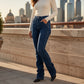 Jeans bootcut da donna retrò ad alta elasticità