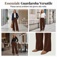 👖 Pantaloni a gamba larga con pieghe e vita alta da donna