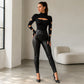 🖤 ✨ Top aderente da donna con scollo a lupetto e cut-out a forma di cuore