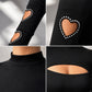 🖤 ✨ Top aderente da donna con scollo a lupetto e cut-out a forma di cuore