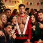 😂🎅Felpa da uomo divertente per Natale con stampa 3D effetto muscoli