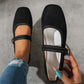 🎀  Ballerine comode in PU effetto scamosciato con cinturino