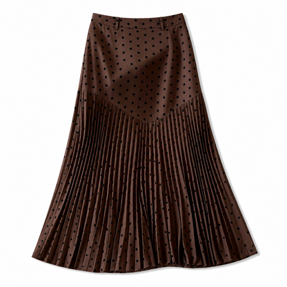 🌸 Gonna plissettata a pois a vita alta da donna : elegante, fluida e femminile
