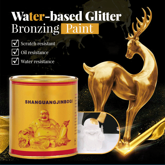 🔥🏆✨Vattenbaserad glitterbronsfärg （Gåva gratis pensel）