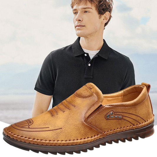 🔥👞Herrläder anti -glip affärs casual skor