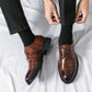 😎👞Herrmode Krokodiltryck Casual Business Läderskor