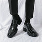 😎👞Herrmode Krokodiltryck Casual Business Läderskor
