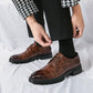 😎👞Herrmode Krokodiltryck Casual Business Läderskor
